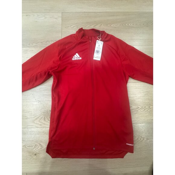 Adidas Red AEROREADY Mens Track Jacket S Size Full-Zip Lightweight Breathable De - Picture 1 of 8